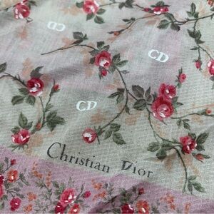 Dior Pink and Cream Floral Scarf